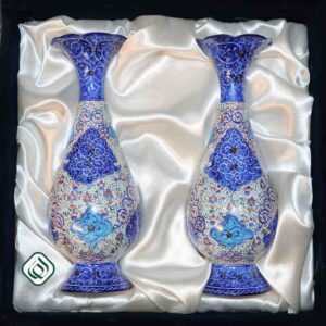 گلدان مس و مینا جفت